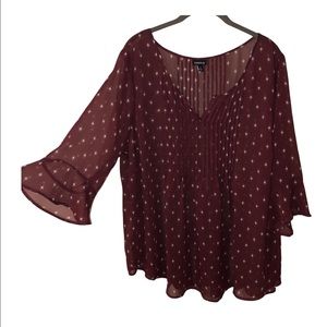 TORRID TOPS Ladies Flowy Top AND Coordinating Camisole Burgandy both Plu…